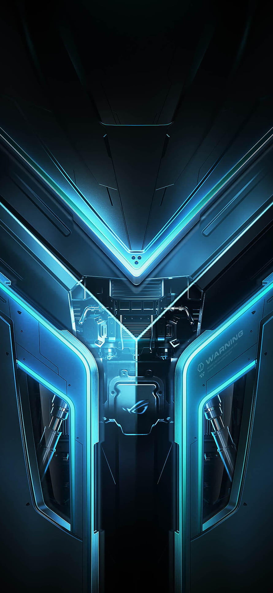 ASUS ROG Phone 3 Futuristic Blue Neon Interface HD phone wallpaper