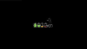 Cute Cartoon Battery Icons Showing Charging Levels on Black Background HD wallpaper