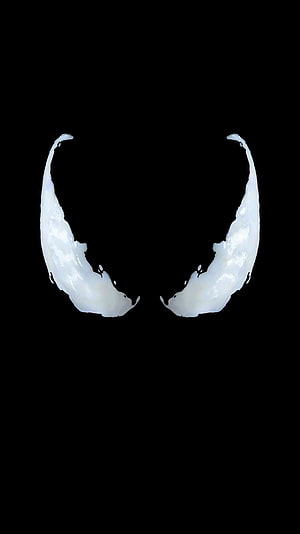 Venom Symbiote Eyes Minimalist Black and White Abstract Wallpaper HD phone wallpaper