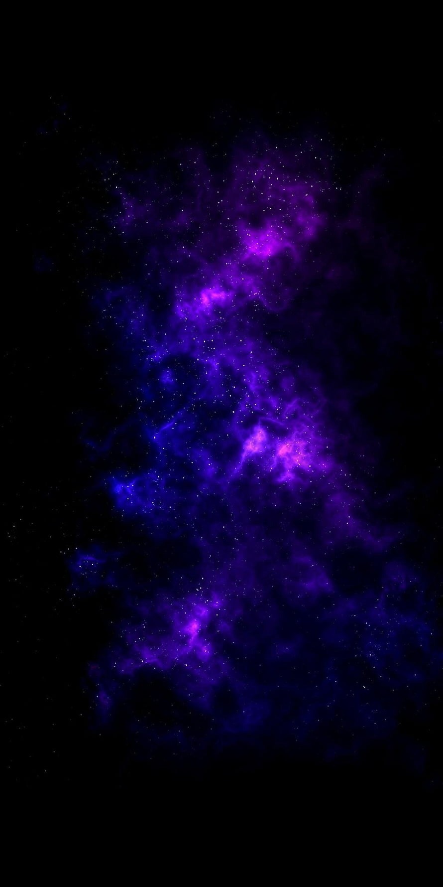 Violet and Blue Cosmic Nebula Clouds Against a Starry Black Sky HD phone wallpaper