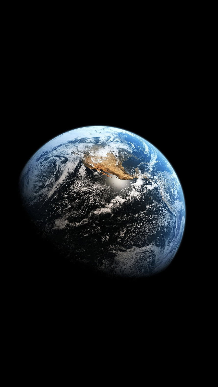 Earth From Space: Blue Planet With Clouds Against Black Void HD phone wallpaper