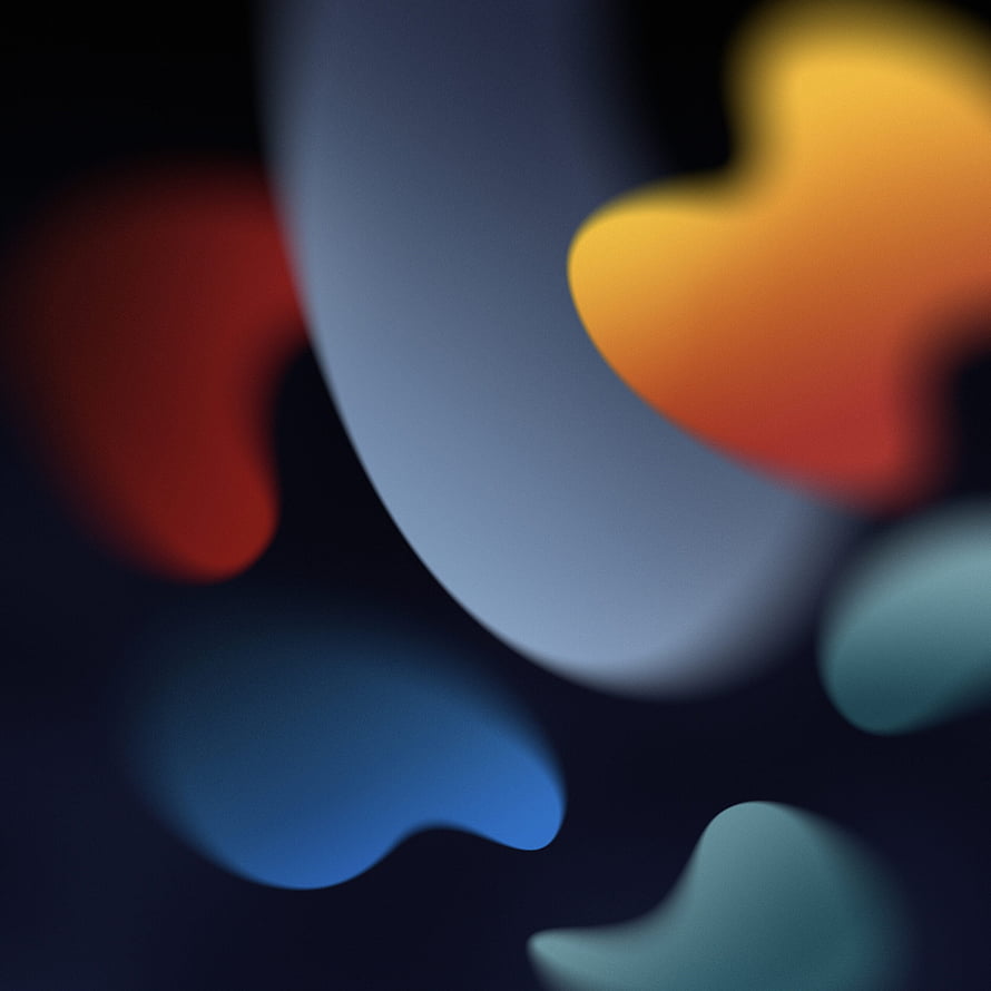 Abstract iOS 15 Wallpaper with Soft Blurred Colorful Shapes on Dark Background HD phone wallpaper