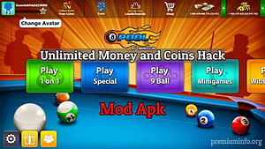 8 Ball Pool by Miniclip Main Menu with Billiard Table and Game Modes HD wallpaper