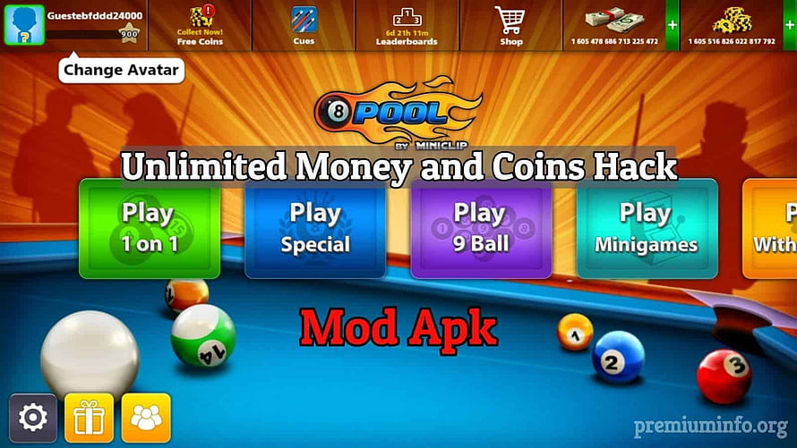 8 Ball Pool by Miniclip Main Menu with Billiard Table and Game Modes HD wallpaper