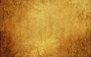 Antique Gold Parchment Texture with Ornate Floral Border and Vintage Scroll Design HD wallpaper