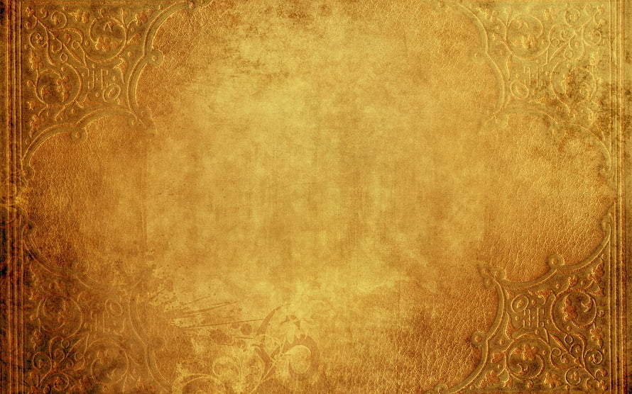 Antique Gold Parchment Texture with Ornate Floral Border and Vintage Scroll Design HD wallpaper