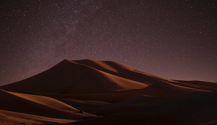 Starlit Desert Dunes Under a Deep Night Sky HD wallpaper
