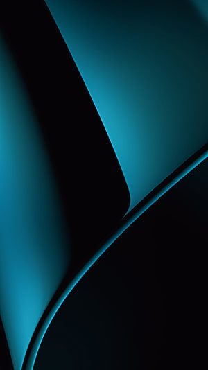 Sleek Teal and Black Abstract Curves with Minimalist Geometric Layers HD phone wallpaper