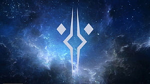 Star Wars Ahsoka Tano Symbol Against Deep Space Nebula Background HD wallpaper
