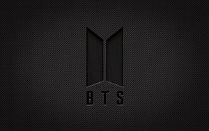 BTS Carbon Fiber Logo on Dark Grunge Background HD wallpaper