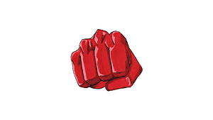 Saitama Red Fist Illustration From One Punch Man Anime HD wallpaper