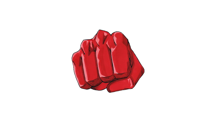 Saitama Red Fist Illustration From One Punch Man Anime HD wallpaper