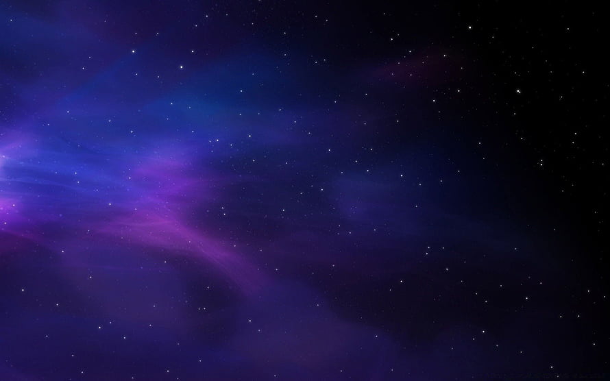 Vibrant Purple and Blue Nebula Clouds Scattered Across a Deep Starry Night Sky HD wallpaper