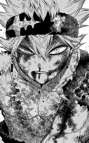 Asta from Black Clover in Intense Black and White Manga Panel HD phone wallpaper