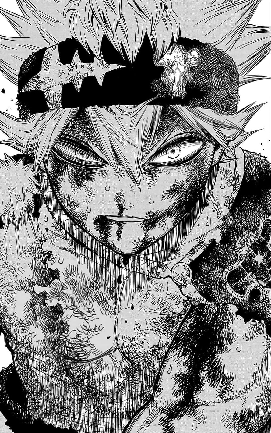 Asta from Black Clover in Intense Black and White Manga Panel HD phone wallpaper