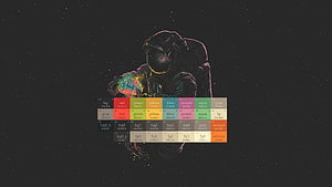 Gruvbox Factory Color Palette with Astronaut Illustration on Dark Space Background HD wallpaper