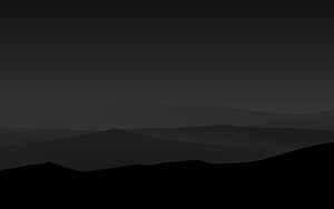 Dark Minimalist Mountain Silhouette Landscape at Night HD wallpaper