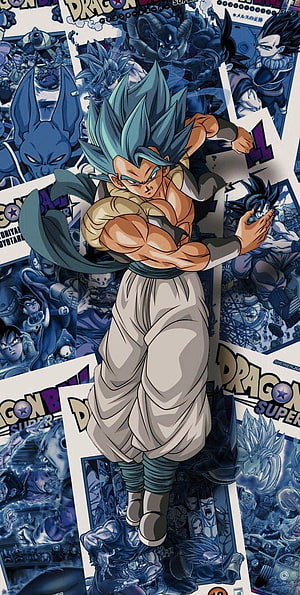 Gogeta Super Saiyan Blue Artwork on Dragon Ball Super Manga Pages HD phone wallpaper