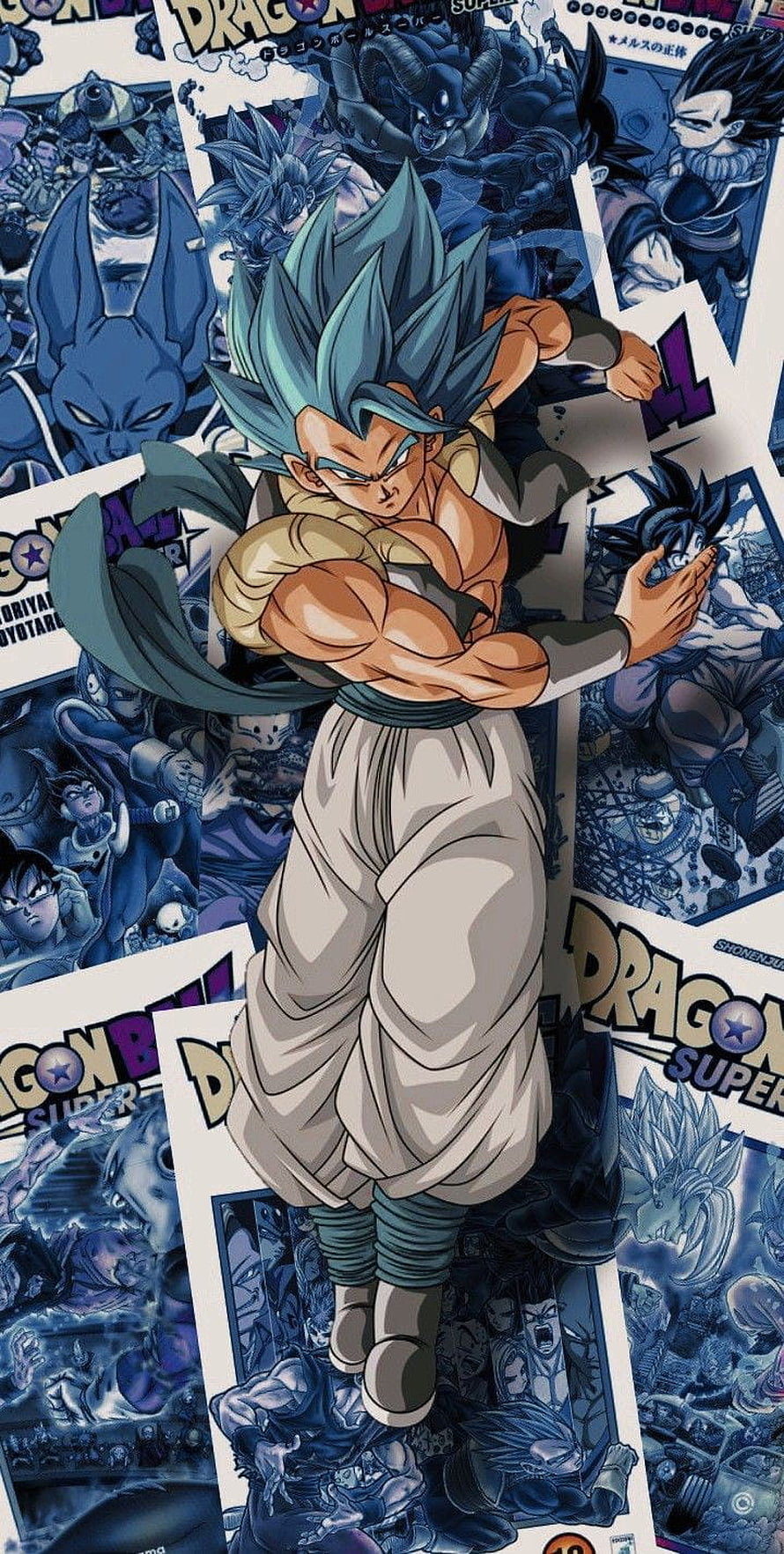Gogeta Super Saiyan Blue Artwork on Dragon Ball Super Manga Pages HD phone wallpaper
