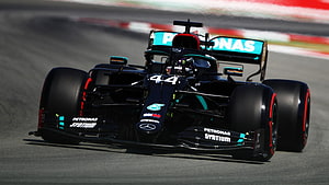 Lewis Hamilton Mercedes W11 Formula 1 Car On The Race Track HD wallpaper