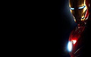 Iron Man Portrait in Dark Setting with Glowing Blue Eyes and Arc Reactor, Iron - Iron Man Portrait - & Background, Iron Man Ultra HD wallpaper