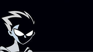 Robin from Teen Titans Minimalist Silhouette Portrait on Black Background HD wallpaper