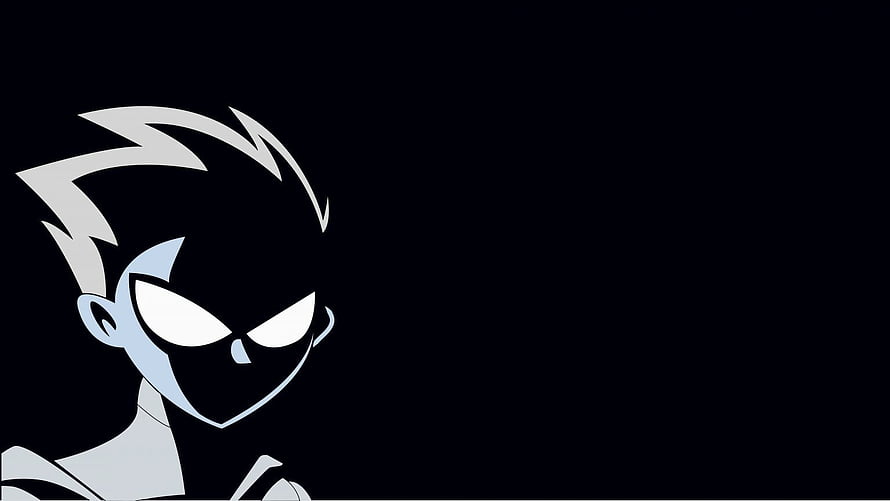 Robin from Teen Titans Minimalist Silhouette Portrait on Black Background HD wallpaper