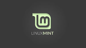 Linux Mint Official Logo on Dark Gray Background HD wallpaper