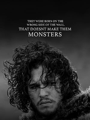 Jon Snow Black and White Portrait with Motivational Quote About the Wall HD phone wallpaper