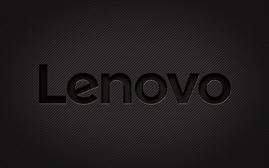 Lenovo Carbon Fiber Logo on Dark Textured Background HD wallpaper