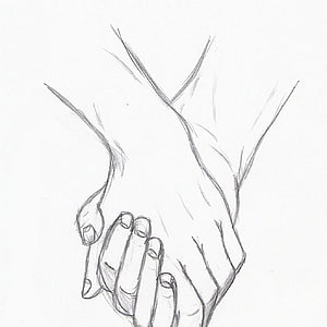 Pencil Sketch of Two Hands Holding Together in a Romantic Gesture HD phone wallpaper