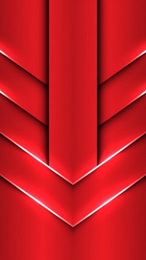 Red Material Design Geometric Arrow Pattern with 3D Depth and Modern Abstract Shapes HD phone wallpaper