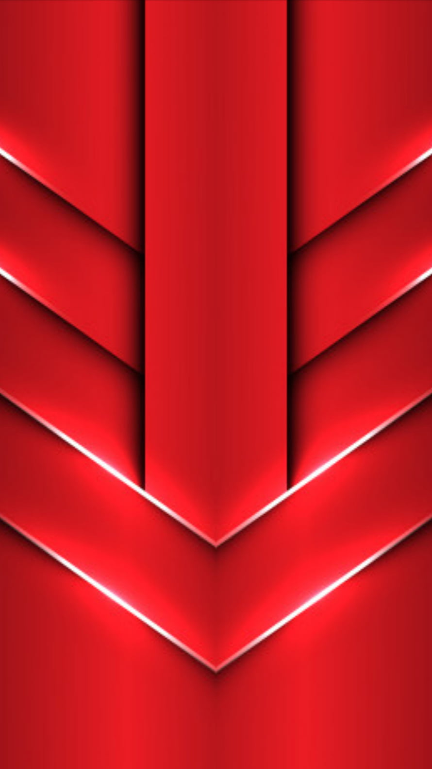 Red Material Design Geometric Arrow Pattern with 3D Depth and Modern Abstract Shapes HD phone wallpaper
