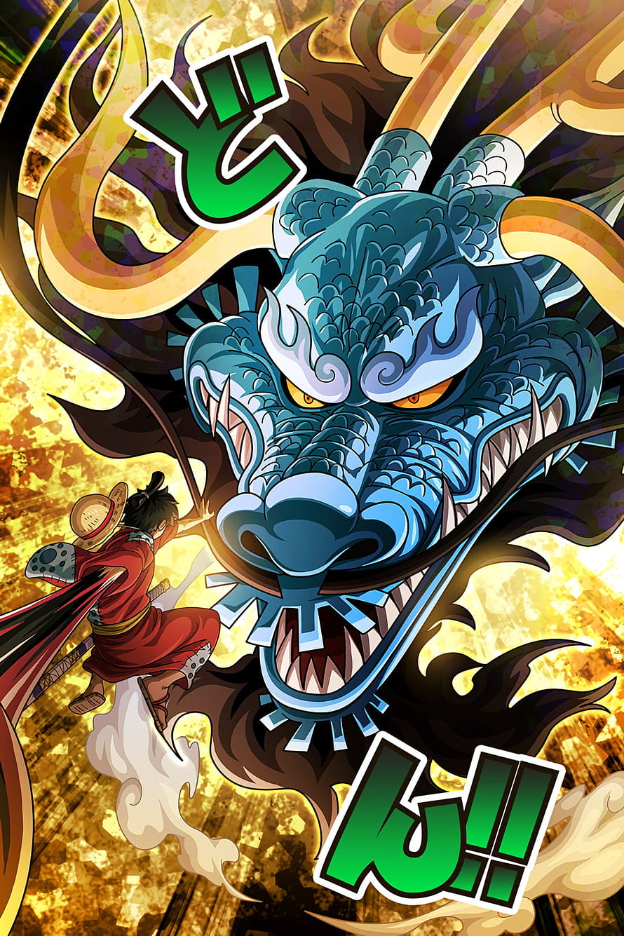 One Piece: Monkey D. Luffy Confronts Kaido in Epic Wano Country Battle HD phone wallpaper