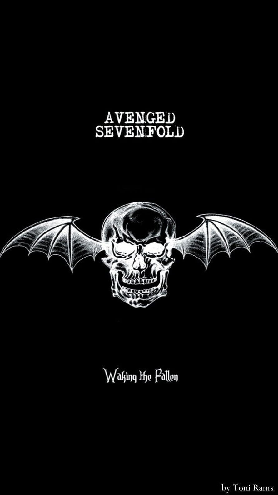Avenged Sevenfold Winged Skull Logo on Black Background HD phone wallpaper
