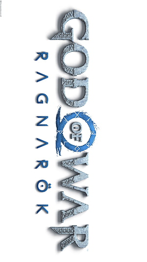 God of War Ragnarok Official Logo with Norse Stone Typography and Blue Rune Circle HD phone wallpaper