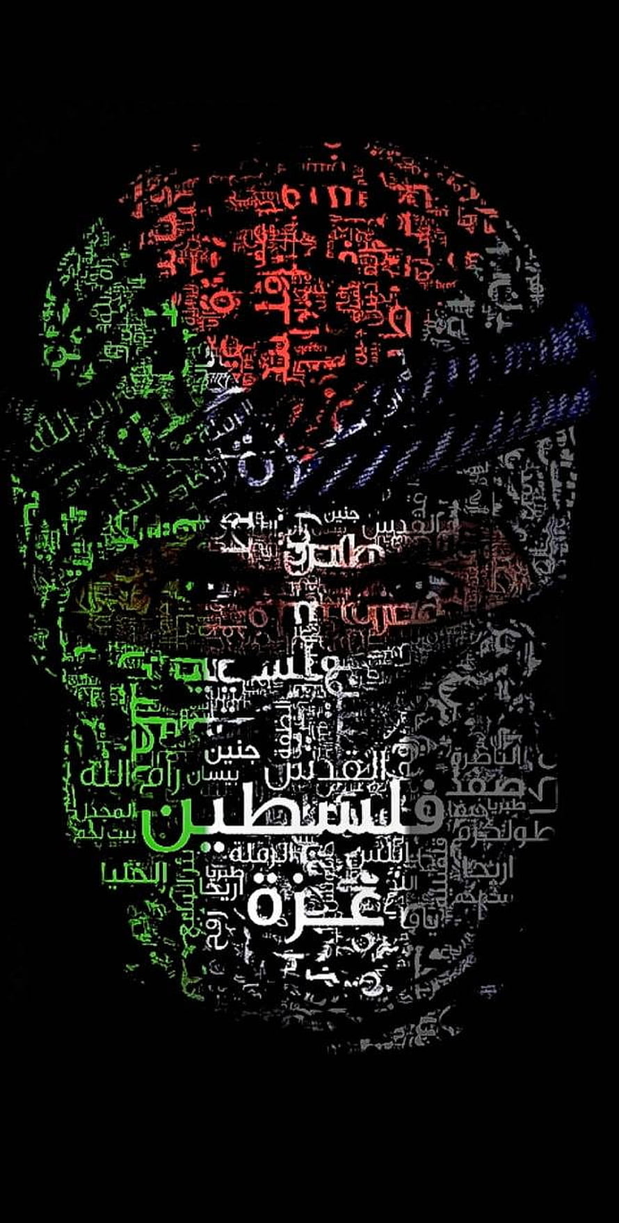 Palestine and Gaza Text Art Portrait on Black Background HD phone wallpaper