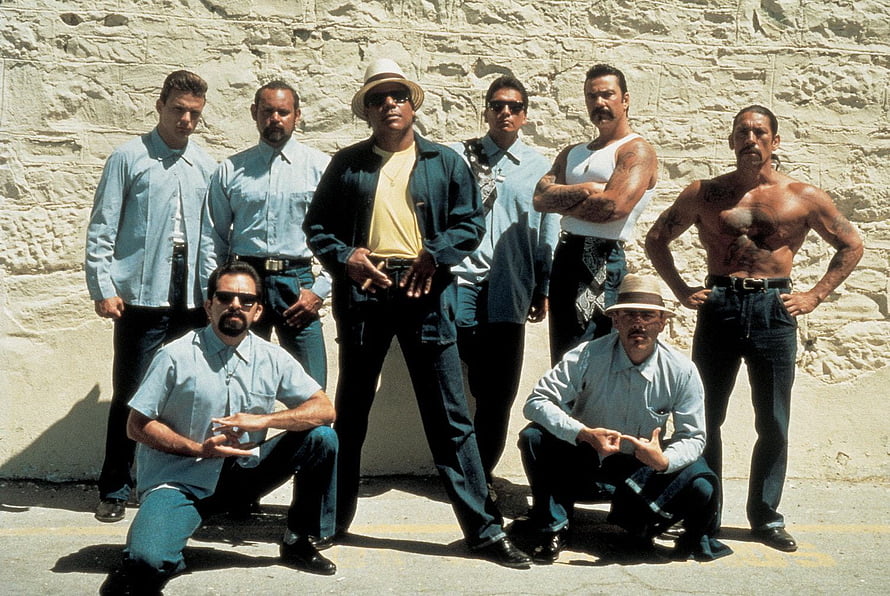 Blood In Blood Out Cast Group Portrait Against Stone Wall HD wallpaper