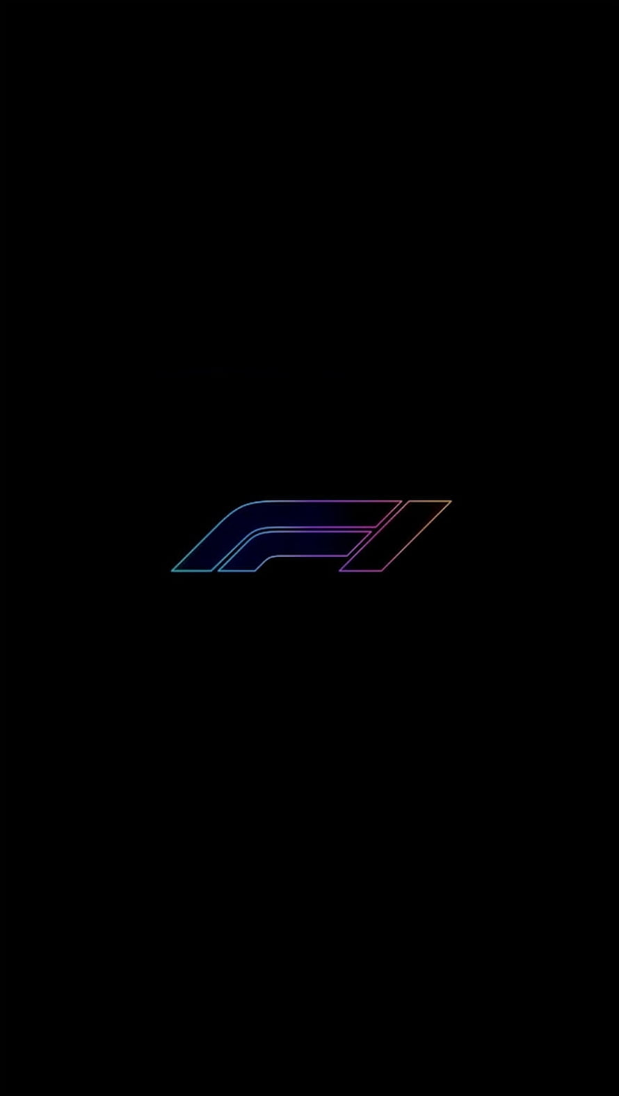 Formula 1 F1 Logo with Neon Gradient Outline on Black Background HD phone wallpaper