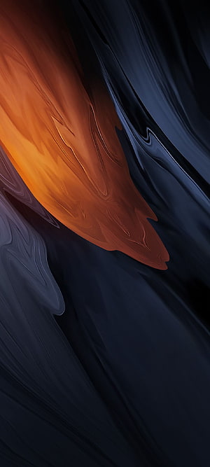 Abstract Liquid Metal Flow with Warm Orange and Deep Navy Tones HD phone wallpaper