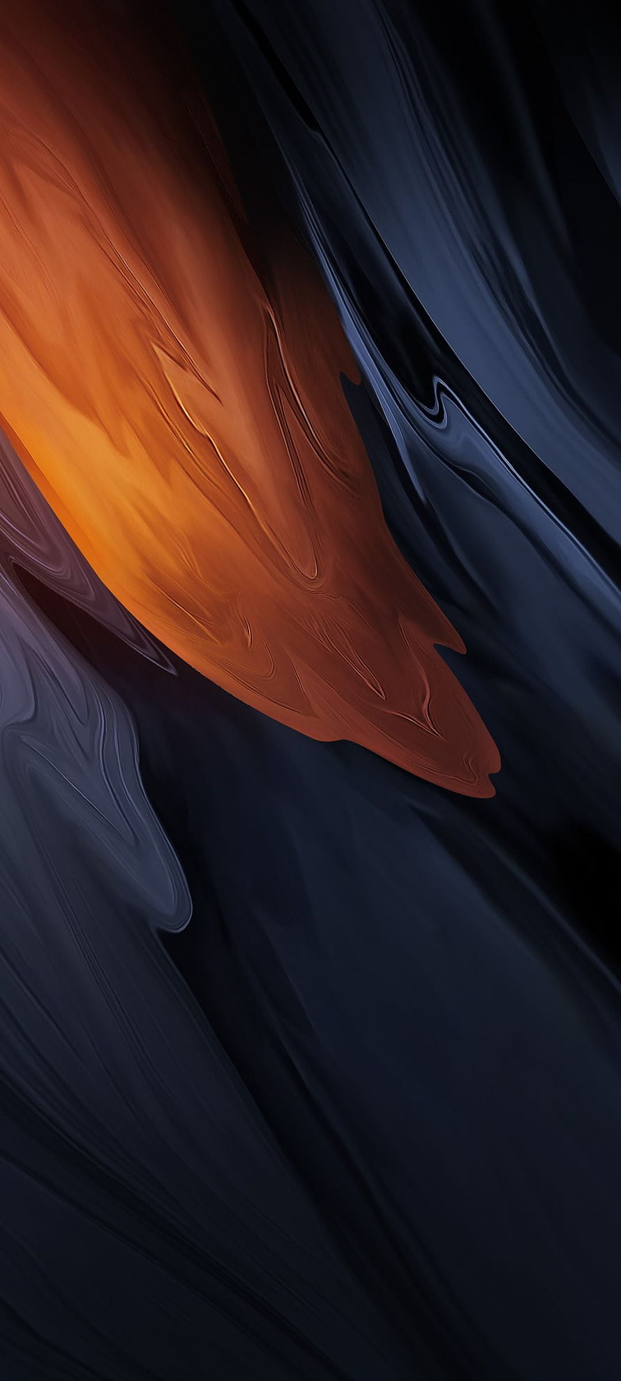 Abstract Liquid Metal Flow with Warm Orange and Deep Navy Tones HD phone wallpaper