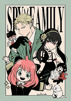 Spy x Family Anime Illustration Featuring Loid, Yor, and Anya in Stylized Art HD phone wallpaper