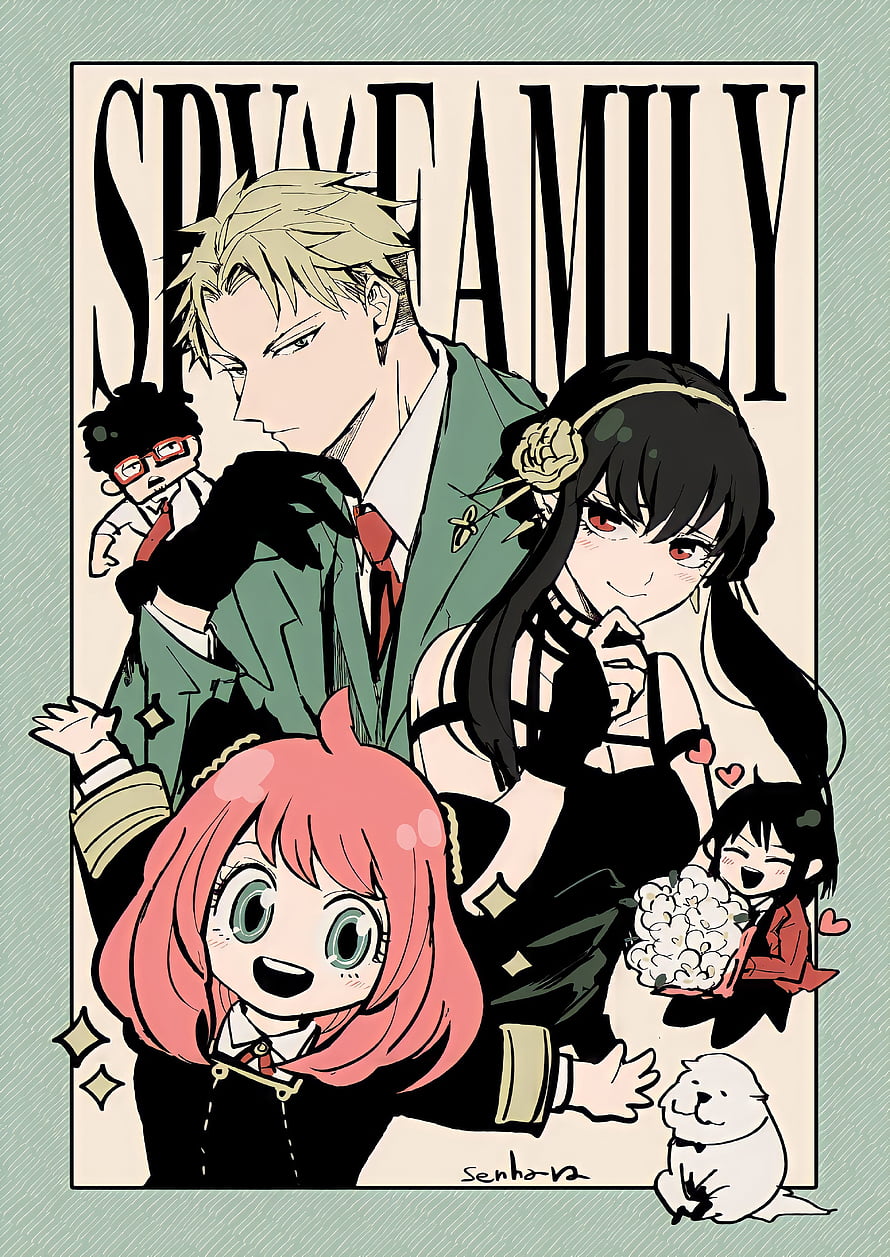 Spy x Family Anime Illustration Featuring Loid, Yor, and Anya in Stylized Art HD phone wallpaper