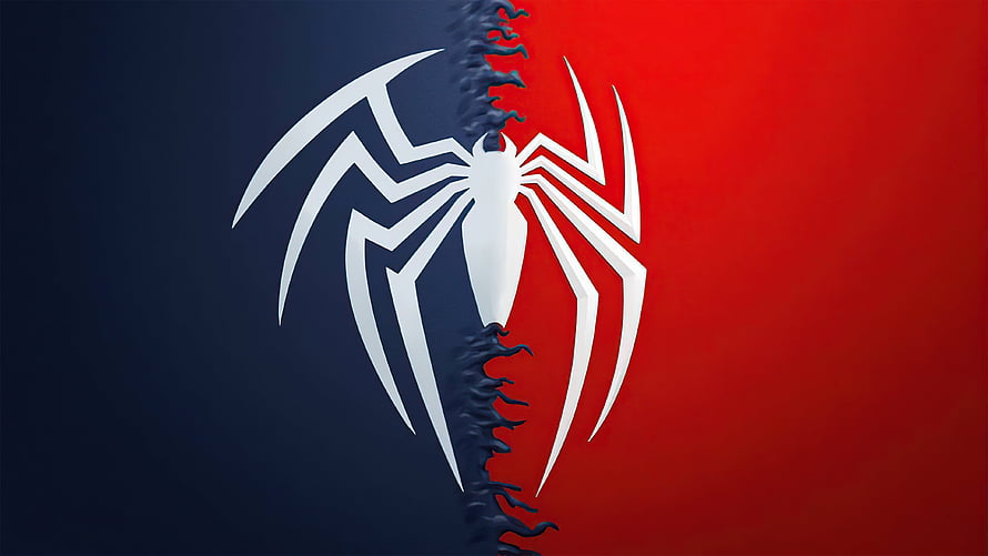 Spider-Man Remastered Dual Identity Spider Logo Split Background HD wallpaper