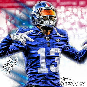 Odell Beckham Jr. New York Giants NFL Football Player Digital Art Wallpaper HD phone wallpaper