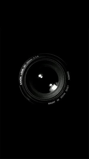 Canon EF 50mm f/1.4 Lens Close-Up on Black Background HD phone wallpaper