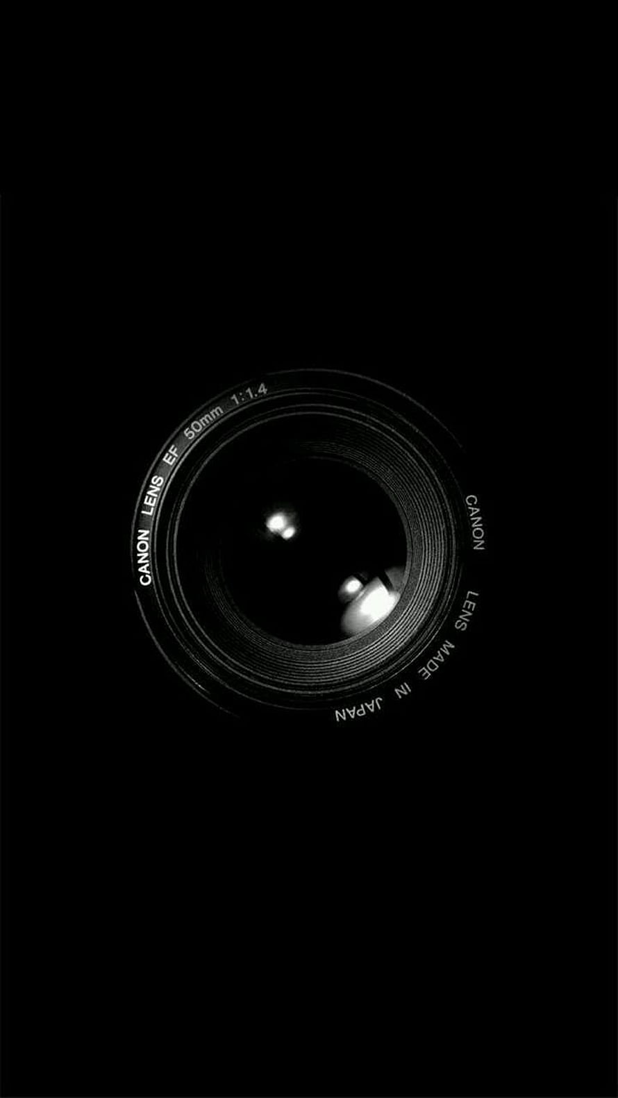 Canon EF 50mm f/1.4 Lens Close-Up on Black Background HD phone wallpaper