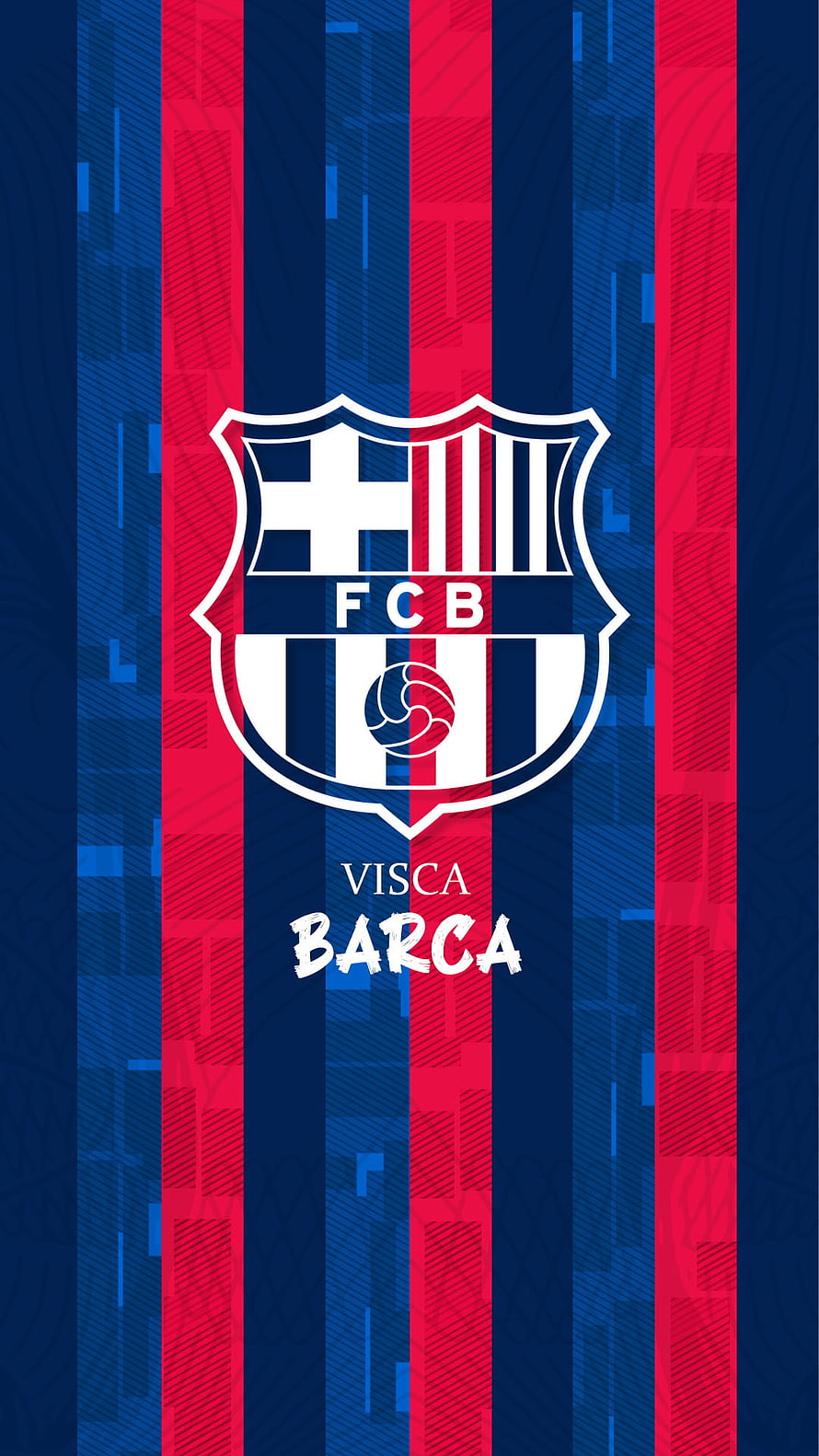 FC Barcelona Visca Barca Shield Logo on Striped Background HD phone wallpaper