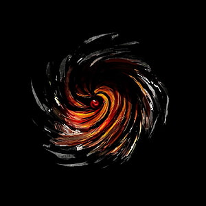 Obito Sharingan Kamui Spiral with Fiery Red Eye on Black Background HD phone wallpaper