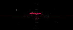 Cyberpunk 2077 Minimalist Red Glitch Interface on Black Background HD wallpaper